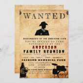 指名手配ポスターファミリー懇親会バーベキュー招待状 招待状 (正面/裏面)