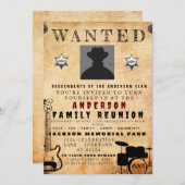 指名手配ポスターファミリー懇親会バーベキュー招待状 招待状 (正面/裏面)