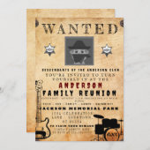 指名手配ポスターファミリー懇親会バーベキュー招待状 招待状 (正面/裏面)