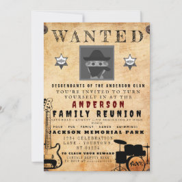 指名手配ポスターファミリー懇親会バーベキュー招待状 招待状