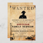 指名手配ポスターファミリー懇親会バーベキュー招待状 招待状 (正面/裏面)