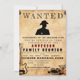 指名手配ポスターファミリー懇親会バーベキュー招待状 招待状