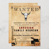 指名手配ポスターファミリー懇親会バーベキュー招待状 招待状 (正面/裏面)