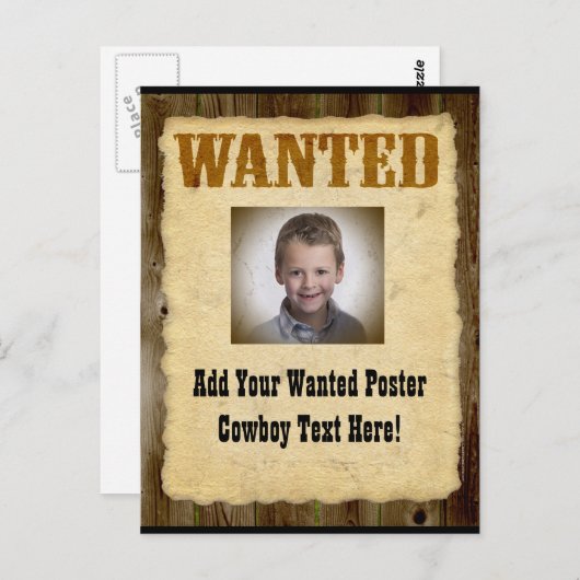 指名手配ポスター古写真 ポストカード (正面/裏面)