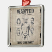 指名手配ポスター：トランプ犯罪一家 メタルオーナメント (左)