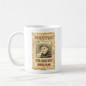指名手配ポスター |ヴィンテージワイルドウエスト写真テンプレートC コーヒーマグカップ (左)