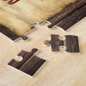 指名手配ポスター |ヴィンテージワイルドウエスト写真テンプレートJ ジグソーパズル (側面)