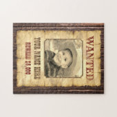 指名手配ポスター |ヴィンテージワイルドウエスト写真テンプレートJ ジグソーパズル (横)