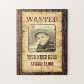 指名手配ポスター |ヴィンテージワイルドウエスト写真テンプレートJ ジグソーパズル (縦)