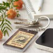 指名手配ポスター |ヴィンテージワイルドウエスト写真テンプレートK キーホルダー (正面右)