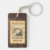 指名手配ポスター |ヴィンテージワイルドウエスト写真テンプレートK キーホルダー (裏面)