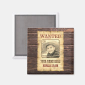 指名手配ポスター |ヴィンテージワイルドウエスト写真テンプレートM マグネット (正面/裏面)