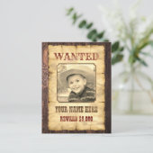 指名手配ポスター |ヴィンテージワイルドウエスト写真テンプレートP ポストカード (スタンド正面)