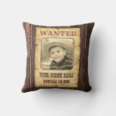 指名手配ポスター |ヴィンテージワイルドウエスト写真テンプレートT クッション (裏面)