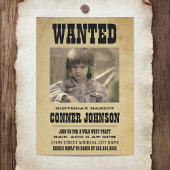 指名手配ヴィンテージ誕生日パーティー招待状 招待状