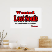 指名手配失ったソウルプリント – 白 ポスター (キッチン)