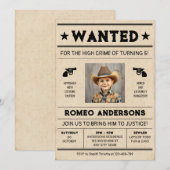 指名手配誕生日招待状 招待状 (正面/裏面)