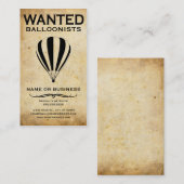 指名手配： balloonist 名刺 (正面/裏面)