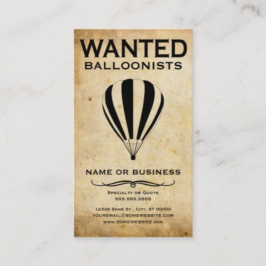 指名手配： balloonist 名刺 (正面)