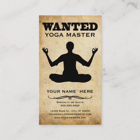 指名手配: yoga master 名刺 (正面)