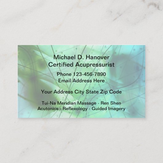 指圧及び指圧デザイン 名刺 (裏面)