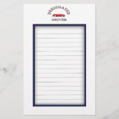 指定されたドライバのサインアップシート 便箋 (正面)