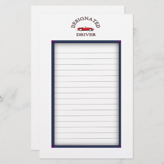 指定されたドライバのサインアップシート 便箋 (正面/裏面)