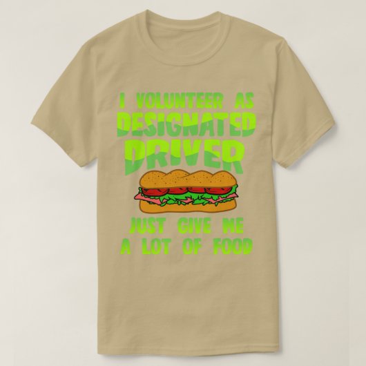 指定された与えドライバーの食品 Tシャツ (デザイン正面)