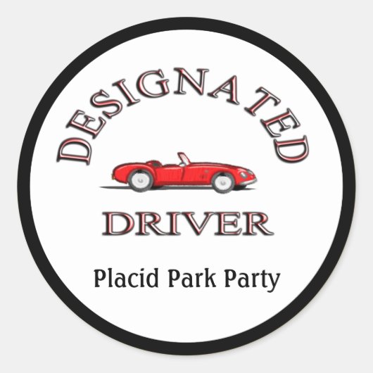 指定ドライバ金ゴールドパーソナライズされたステッカー ラウンドシール (正面)