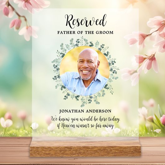 指定席の写真結婚の緑の記念碑 アクリルサイン