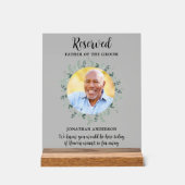 指定席の写真結婚の緑の記念碑 アクリルサイン (正面)