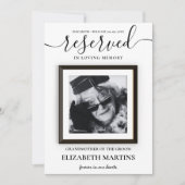 指定席の結婚椅子のサイン故人の写真 招待状 (正面)