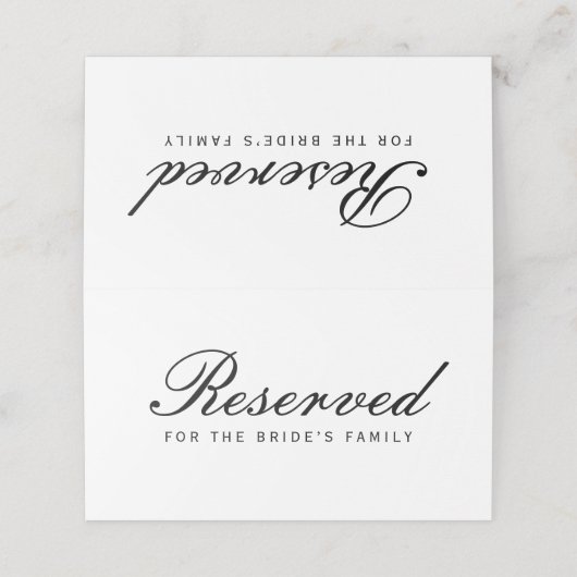 指定席エレガント白黒モダンミニマル プレイスカード (外部開封)