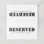 指定席シンプルエレガント白黒ミニマル プレイスカード (外部開封)