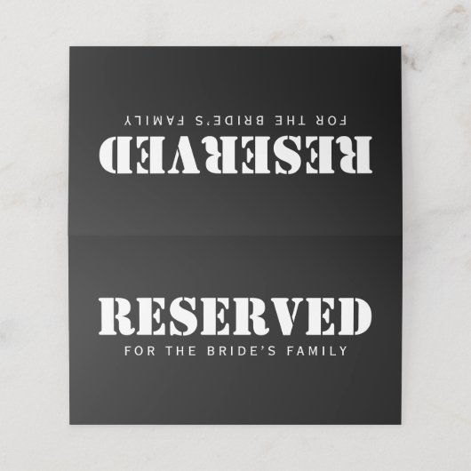 指定席シンプルエレガント白黒ミニマル プレイスカード (外部開封)