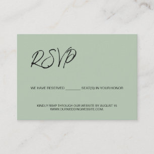 指定席テンプレート Sageグリーン RSVP エンクロージャーカード