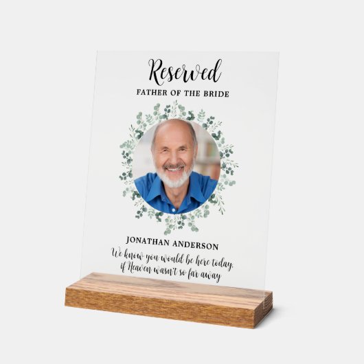 指定席フォトユーカリプトゥス結婚メモリアル アクリルサイン (傾斜)