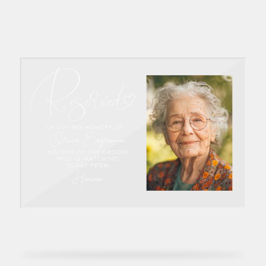 指定席記念結婚の写真サイン アクリルサイン (正面)