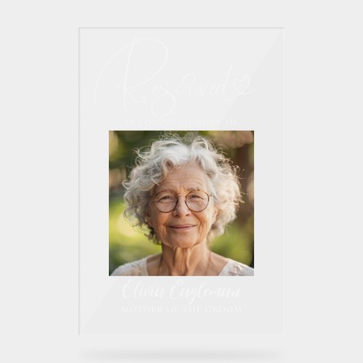 指定席記念結婚撮影フロステッド標識 アクリルサイン (正面)