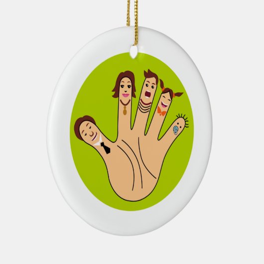 指家族のスケッチ セラミックオーナメント (右)