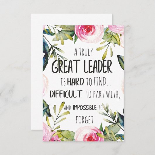 指導者素晴らしギフト素晴らし指導者の自由ゴール力 サンキューカード (正面/裏面)