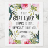 指導者素晴らしギフト素晴らし指導者の自由ゴール力 ワインラベル (シングルラベル)