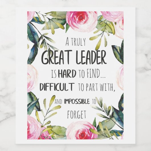 指導者素晴らしギフト素晴らし指導者の自由ゴール力 ワインラベル (シングルラベル)