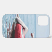 指差し示す膨らみのある浮き上がり海 Case-Mate iPhoneケース (裏面 (横))