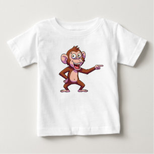 指差すサルキャラクターイラスト ベビーTシャツ