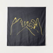 指掛け線アートプリント、ハンズラインアートスローP タペストリー (正面)