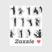 指揮者と音楽のシルエット シール (シート)