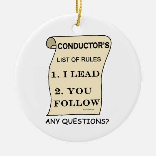 指揮者の規則リスト セラミックオーナメント (正面)
