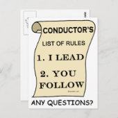 指揮者の規則リスト ポストカード (正面/裏面)