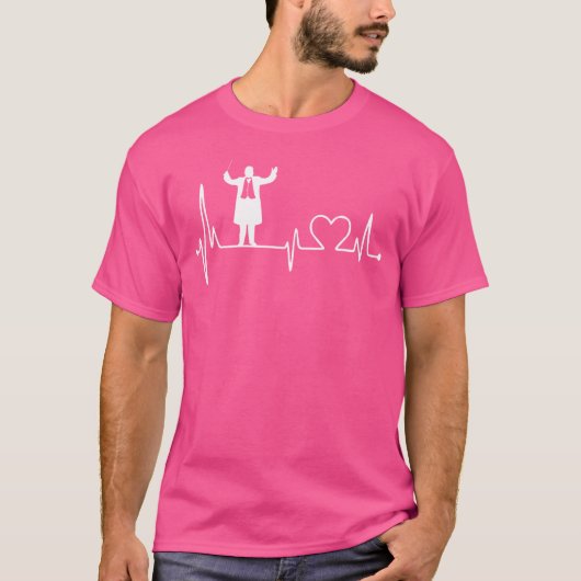 指揮者の鼓動と音楽を行うバトン Tシャツ (正面)
